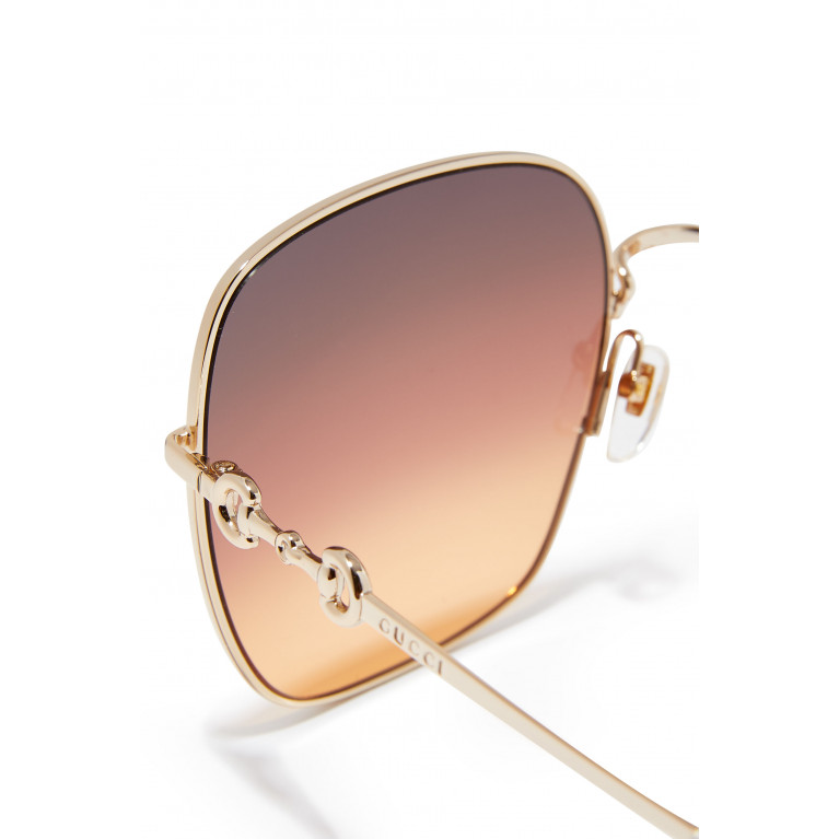 Gucci- Oversized Square Sunglasses Gold