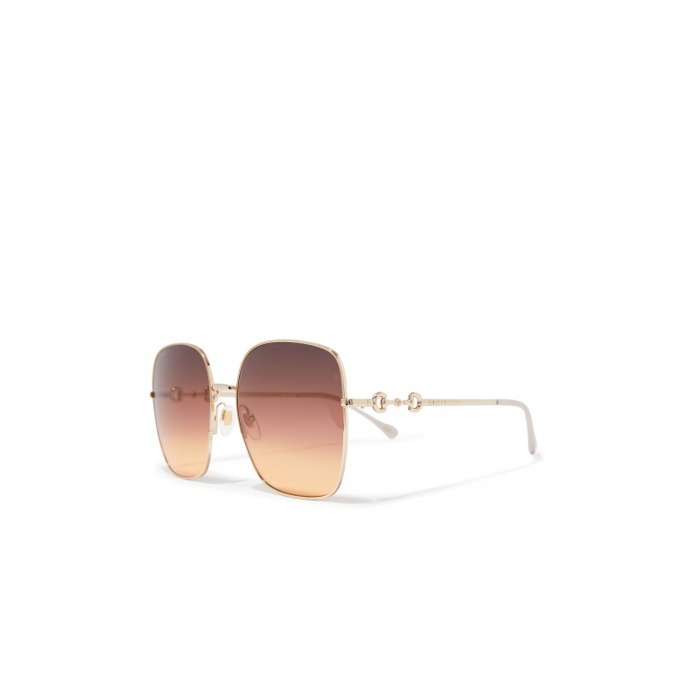 Gucci- Oversized Square Sunglasses Gold