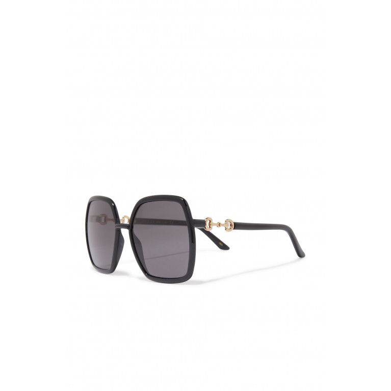 Gucci- Hexagonal Frame Sunglasses Black