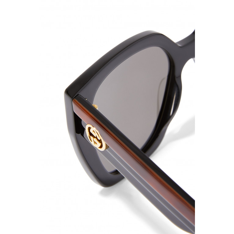 Gucci- Square-Frame Acetate Sunglasses Black