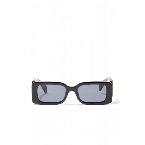 Gucci- Interlocking G Rectangular Frame Sunglasses Black