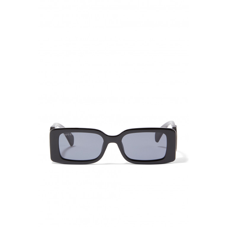 Gucci- Interlocking G Rectangular Frame Sunglasses Black