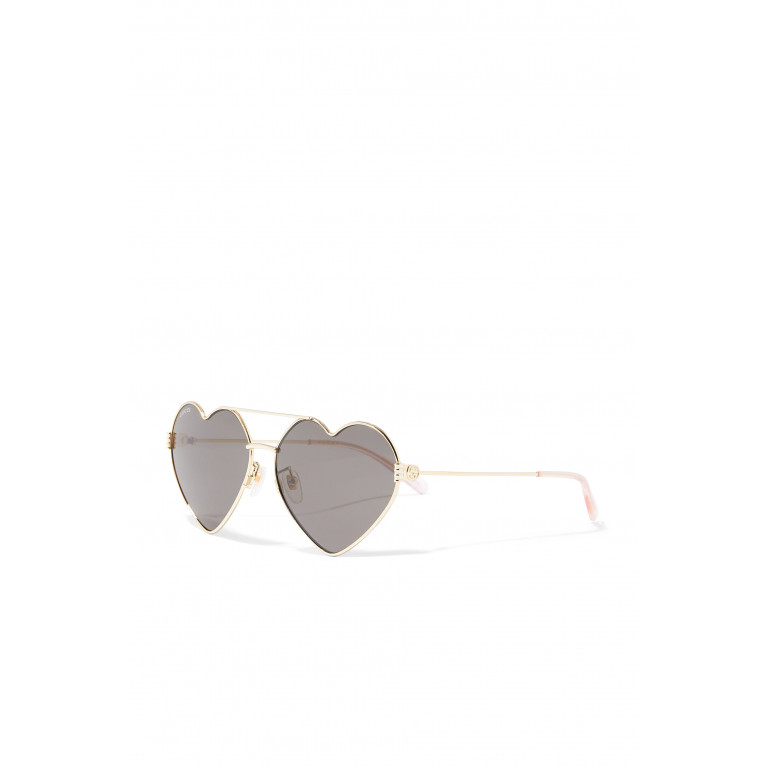 Gucci- Heart-Frame Sunglasses Grey