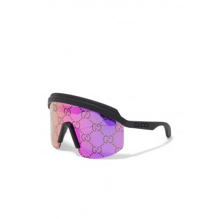 Gucci- Mask Frame GG Lens Sunglasses Pink
