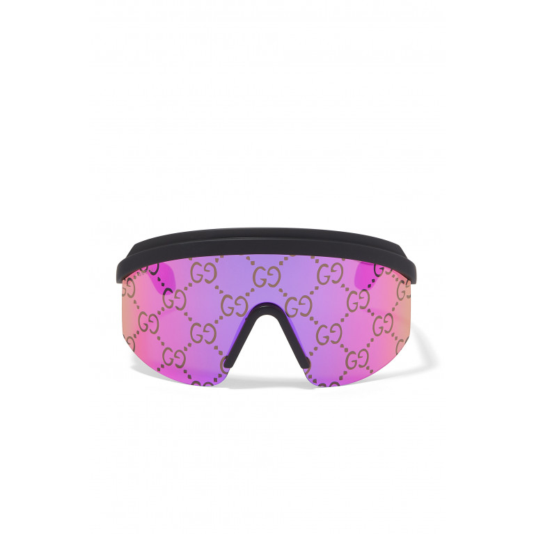 Gucci- Mask Frame GG Lens Sunglasses Pink