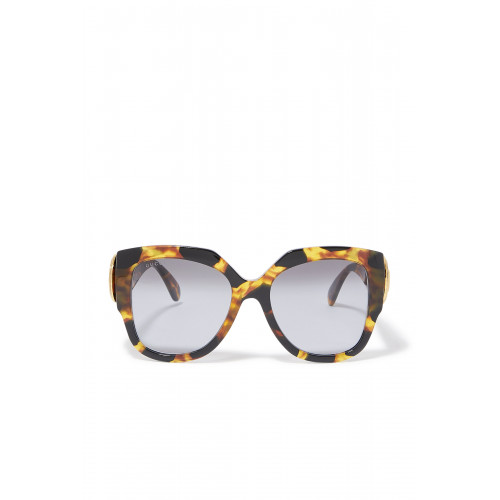 Gucci- Square Frame Sunglasses Brown/Grey