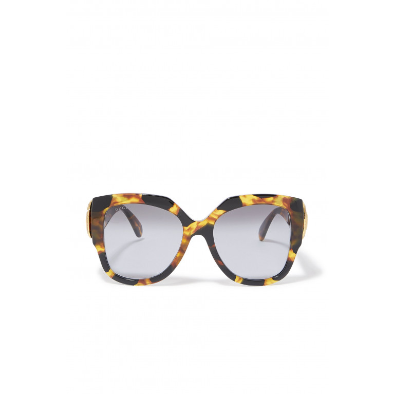 Gucci- Square Frame Sunglasses Brown/Grey