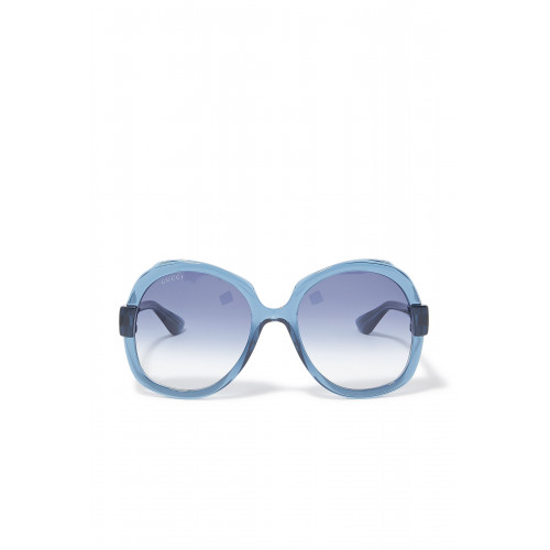 Gucci- Round Frame Sunglasses Blue