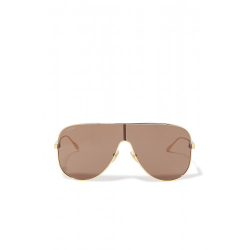 Gucci- Metal Mask sunglasses Brown