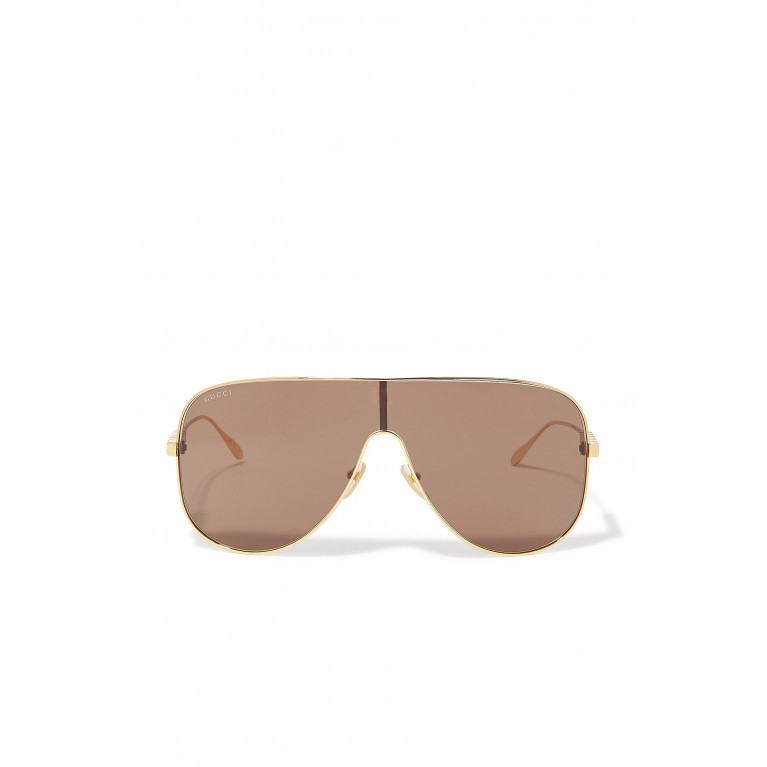 Gucci- Metal Mask sunglasses Brown