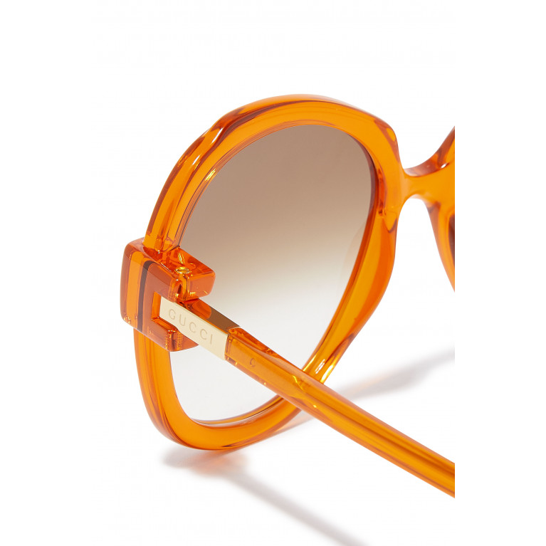 Gucci- Round Frame Sunglasses Orange