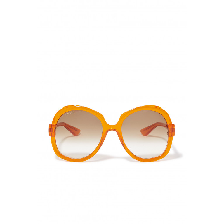 Gucci- Round Frame Sunglasses Orange