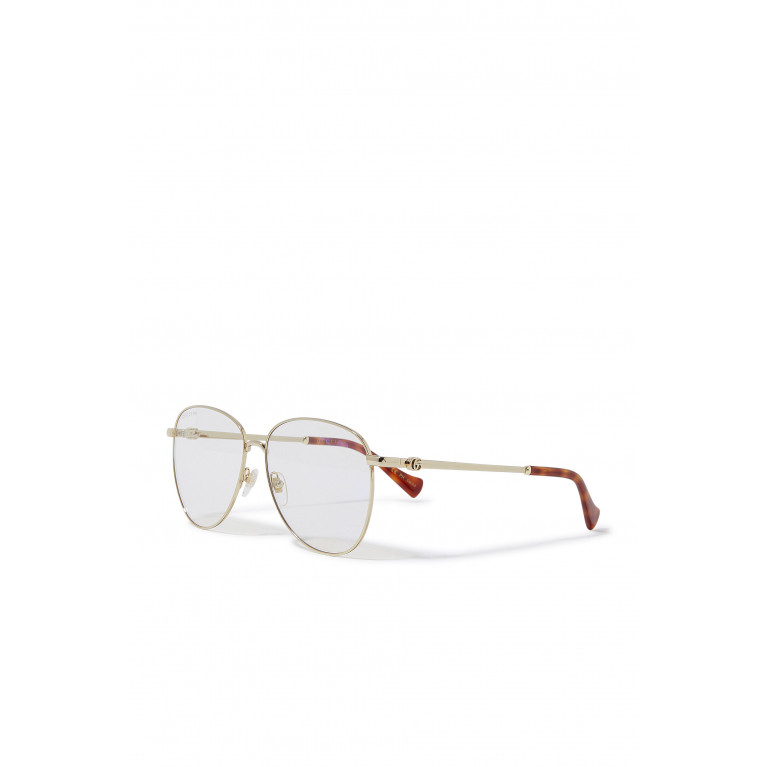 Gucci- Navigator Frame Sunglasses Gold