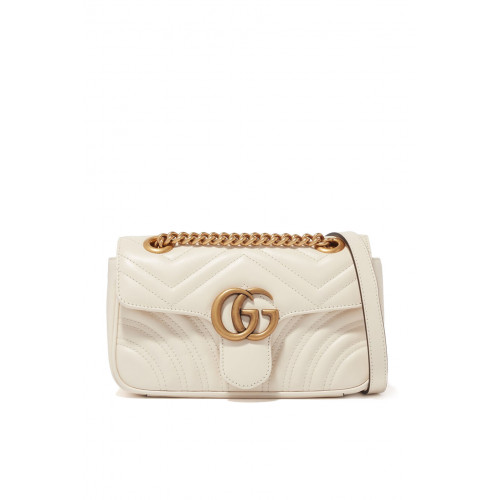 Gucci- GG Marmont Matelassé Mini Bag White