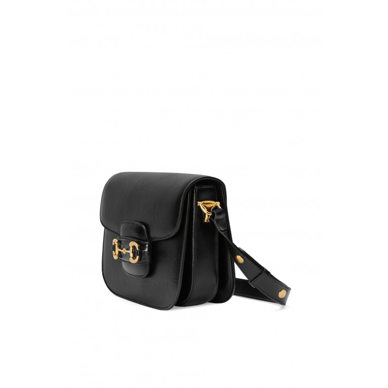 Gucci- Gucci 1955 Horsebit Shoulder Bag Black