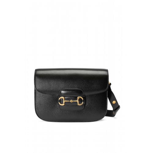 Gucci- Gucci 1955 Horsebit Shoulder Bag Black