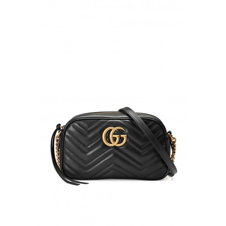 Gucci- GG Marmont Small Matelassé Shoulder Bag Black