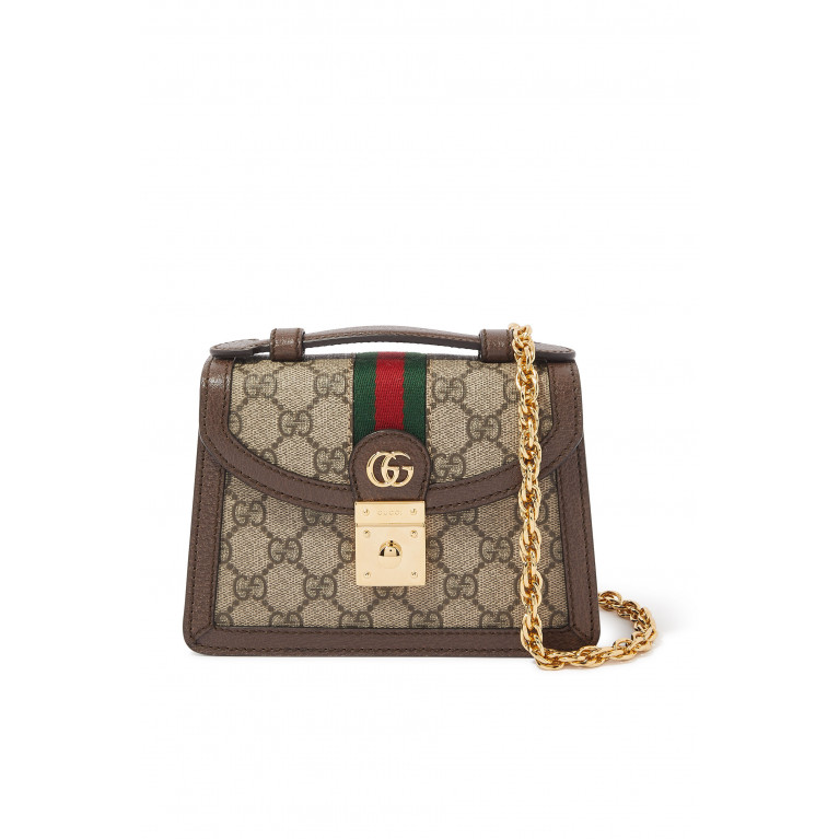 Gucci- Ophidia GG Mini Shoulder Bag Brown