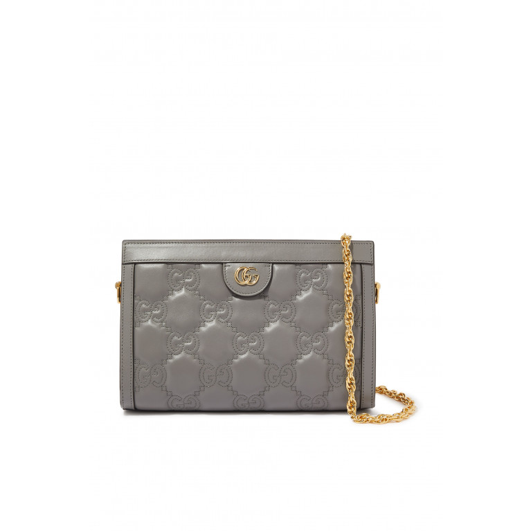 Gucci- GG Matelasse Leather Shoulder Bag Grey