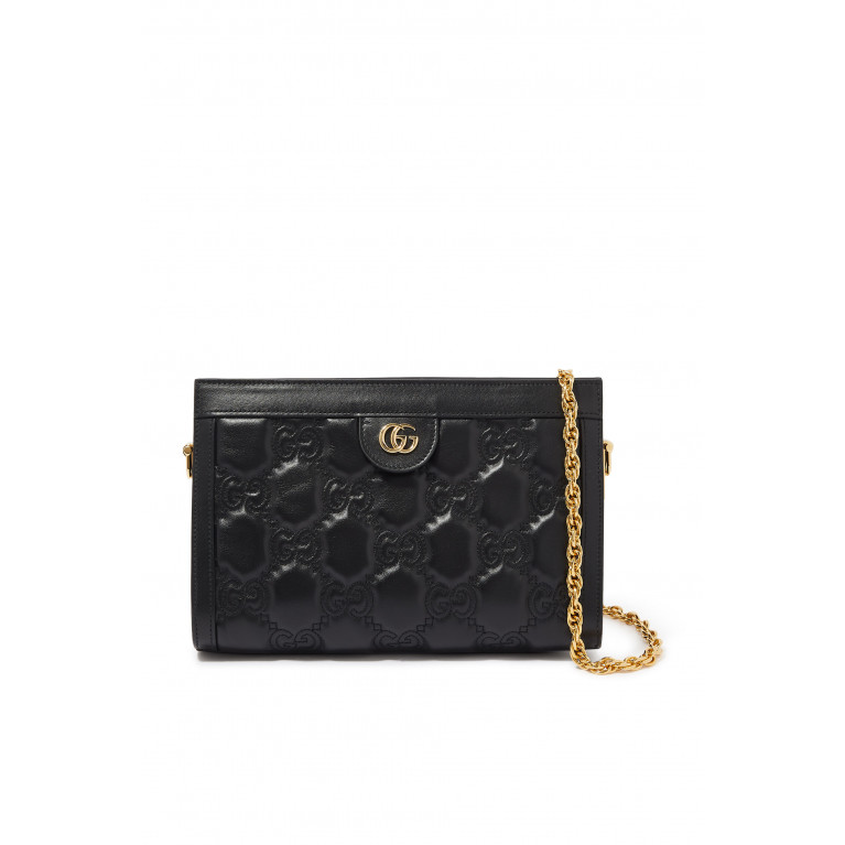 Gucci- GG Matelasse Leather Shoulder Bag Black