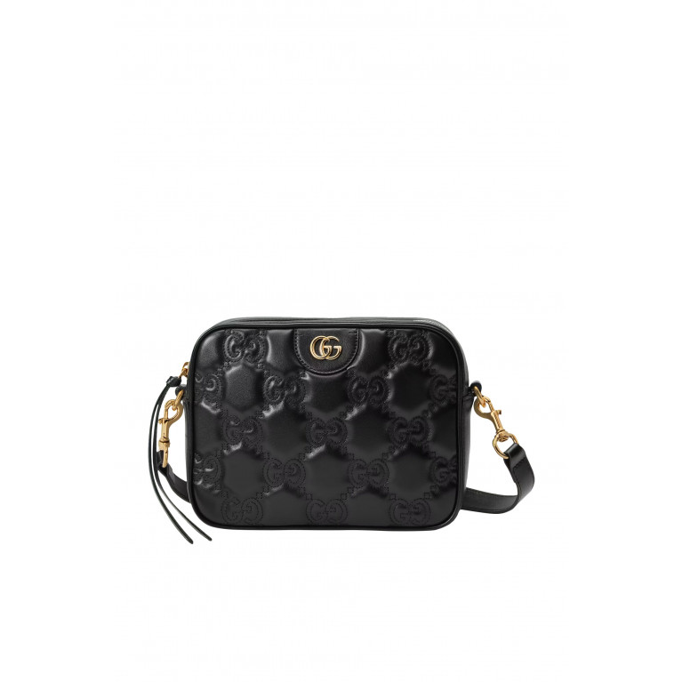Gucci- GG Matelassé Leather Shoulder Bag Black