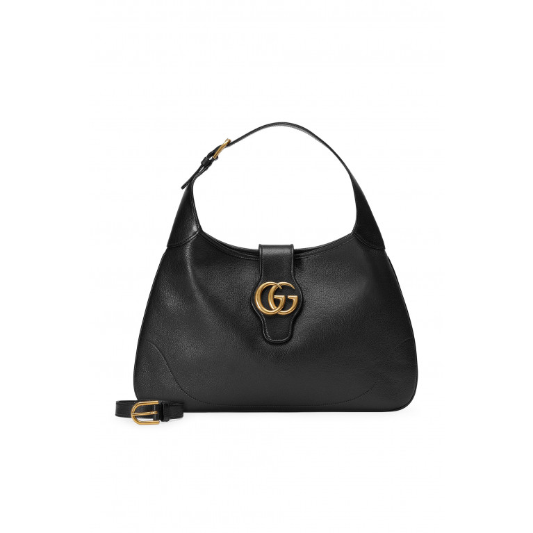 Gucci- 'A' Leather Shoulder Bag Black