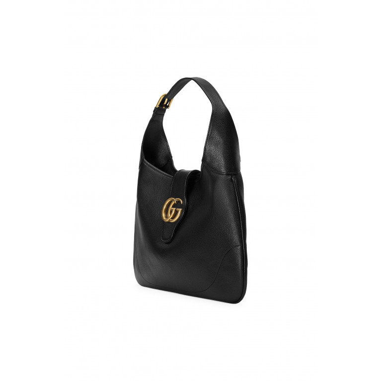 Gucci- 'A' Leather Shoulder Bag Black