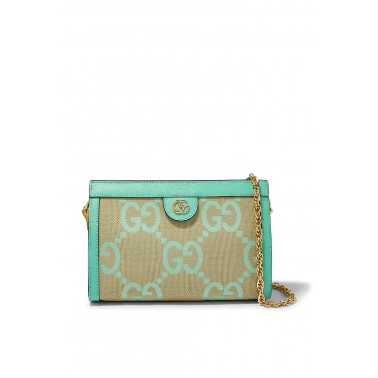 Gucci- Ophidia Jumbo GG Small Shoulder Bag Beige/Green