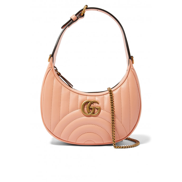 Gucci- GG Marmont Half-Moon Mini Bag Pink