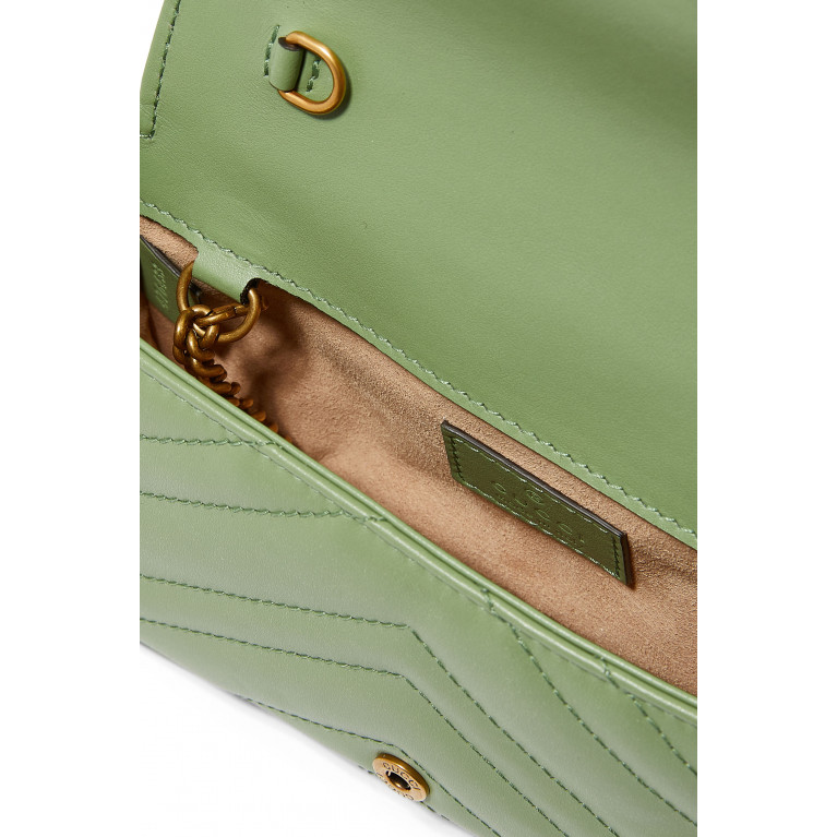 Gucci- GG Marmont Matelassé Leather Super Mini Bag Green