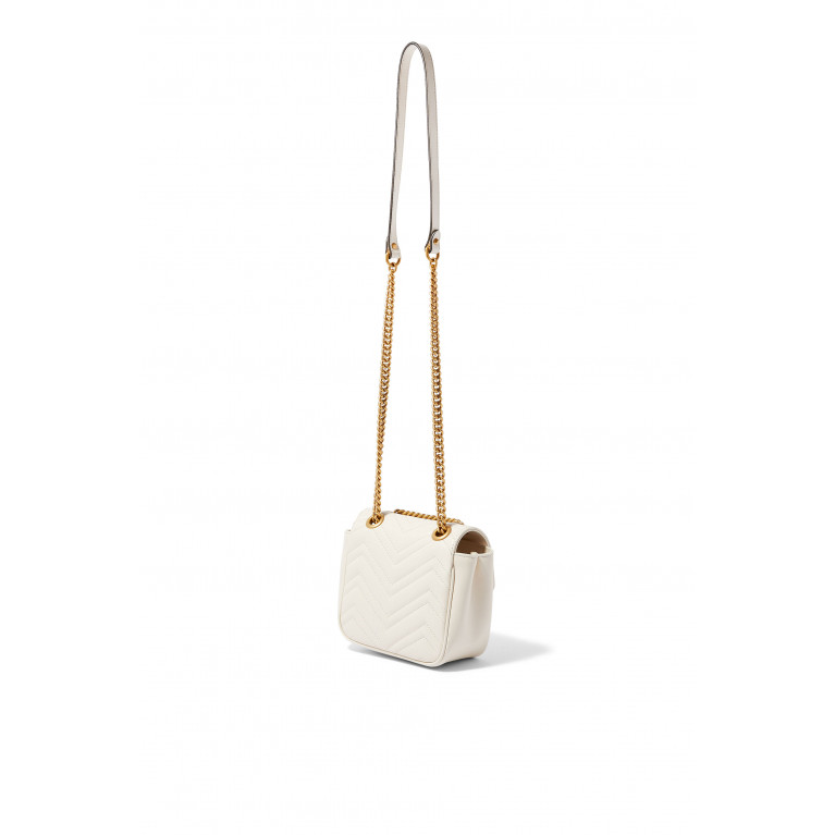 Gucci- GG Marmont Mini Shoulder Bag White