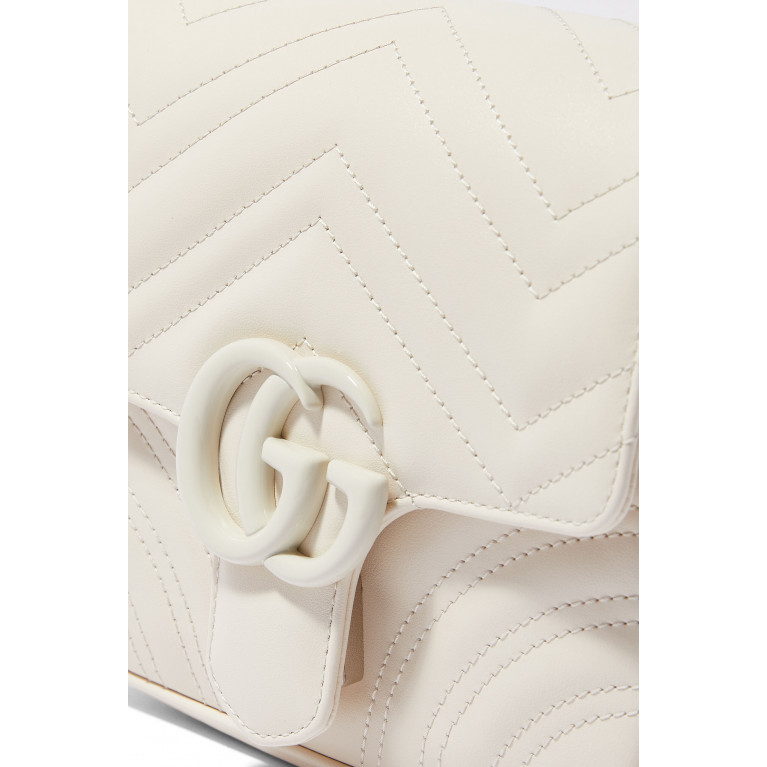 Gucci- GG Marmont Matelassé Mini Shoulder Bag White
