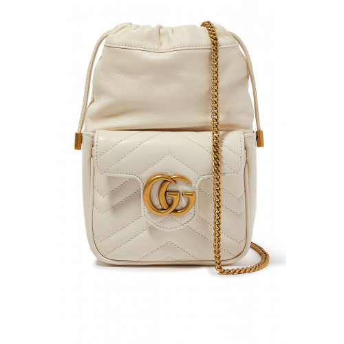 Gucci- GG Marmont Mini Bucket Bag White