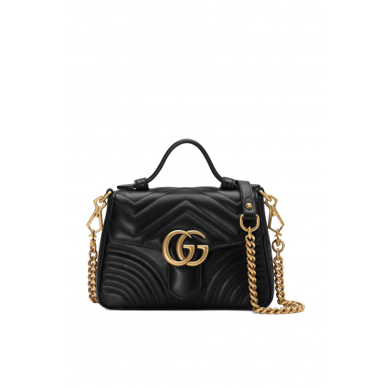 Gucci- Marmont Top Handle Bag Black