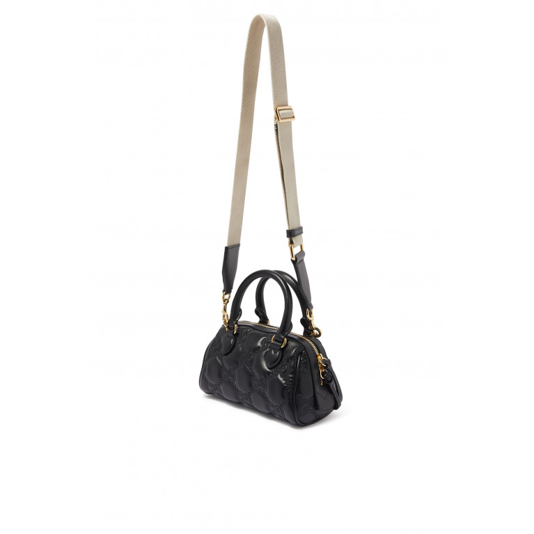 Gucci- GG Matelasse Lather Top Handle Bag Black