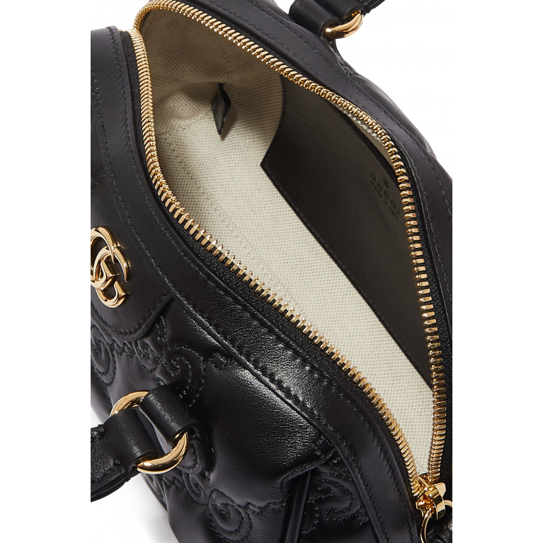 Gucci- GG Matelasse Lather Top Handle Bag Black