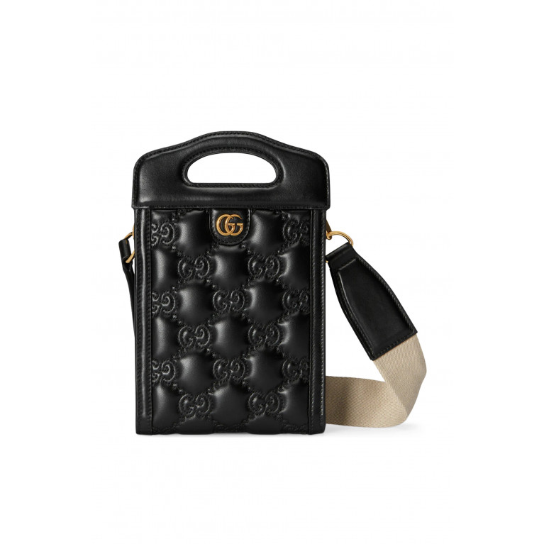 Gucci- GG Matelassé Top Handle Mini Bag Black