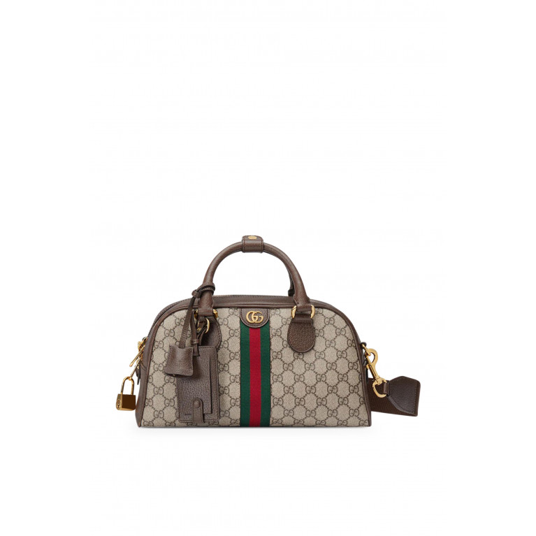 Gucci- Ophidia GG Medium Top Handle Bag Beige/Ebony