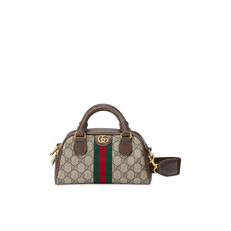 Gucci- Ophidia Mini GG Top Handle Bag Brown