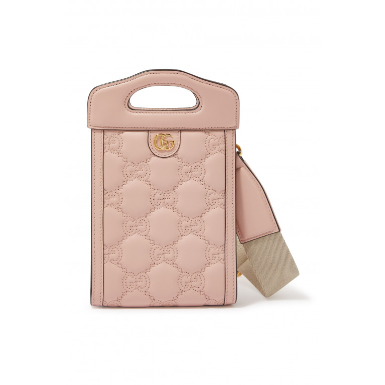 Gucci- GG Matelassé Top Handle Mini Bag Pink