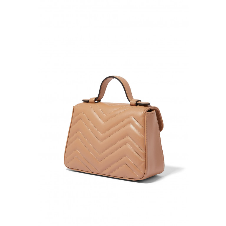 Gucci- GG Marmont Mini Top Handle Bag Rose Beige