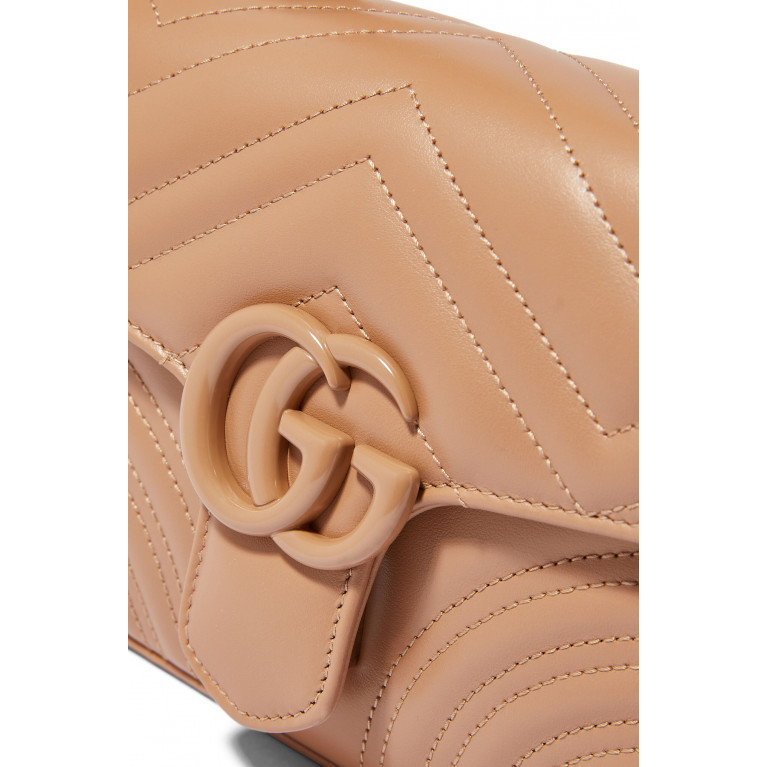Gucci- GG Marmont Mini Top Handle Bag Rose Beige