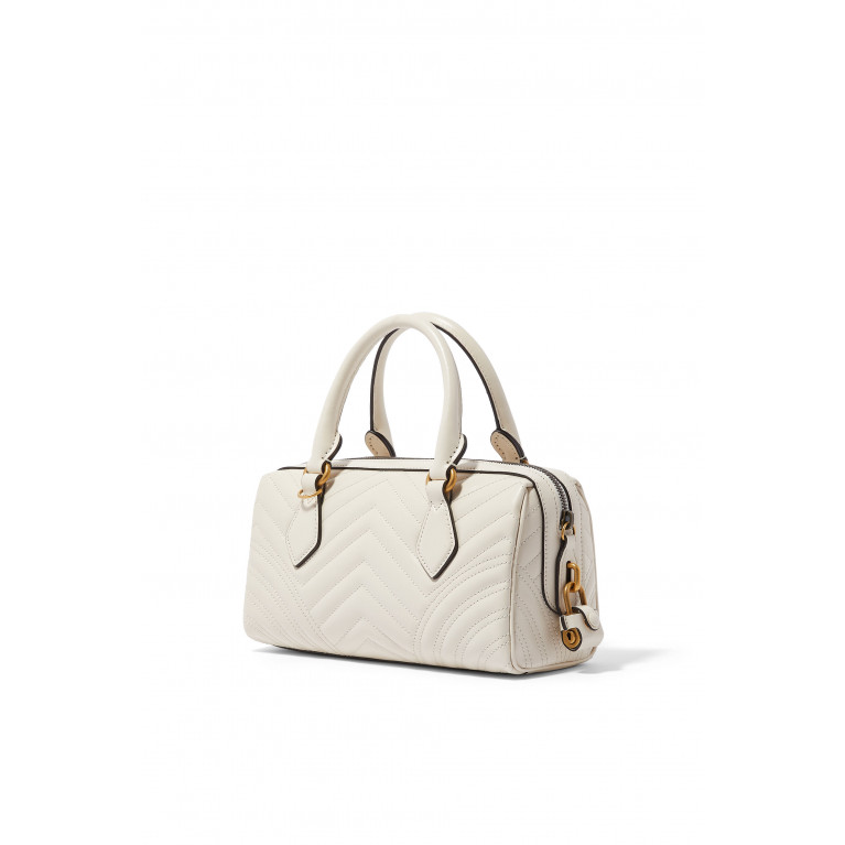 Gucci- GG Marmont Small Top Handle Bag White