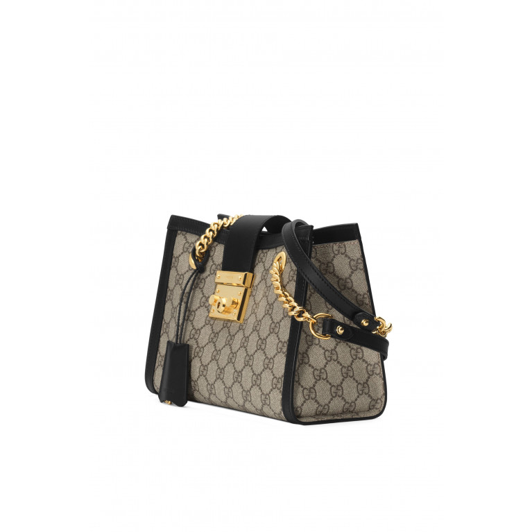 Gucci- Padlock Small GG Bees Shoulder Bag Beige