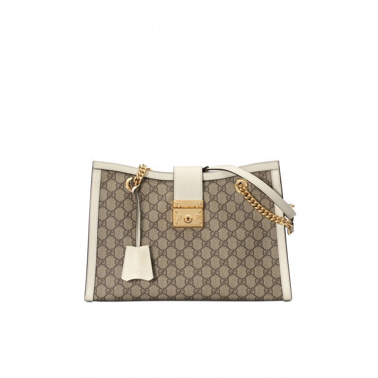 Gucci- Padlock GG Medium Shoulder Bag Beige