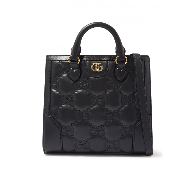 Gucci- GG Matelassé Mini Top Handle Bag Black