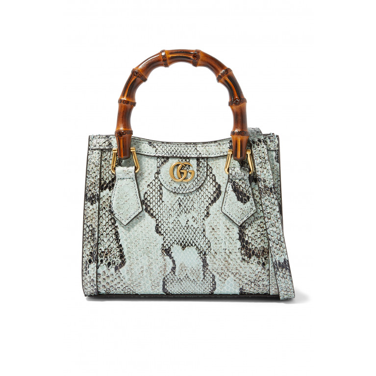Gucci- Diana Mini Python Tote Bag Blue