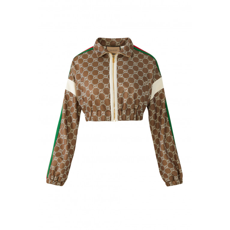 Gucci- Interlocking G Zipper Jacket Brown