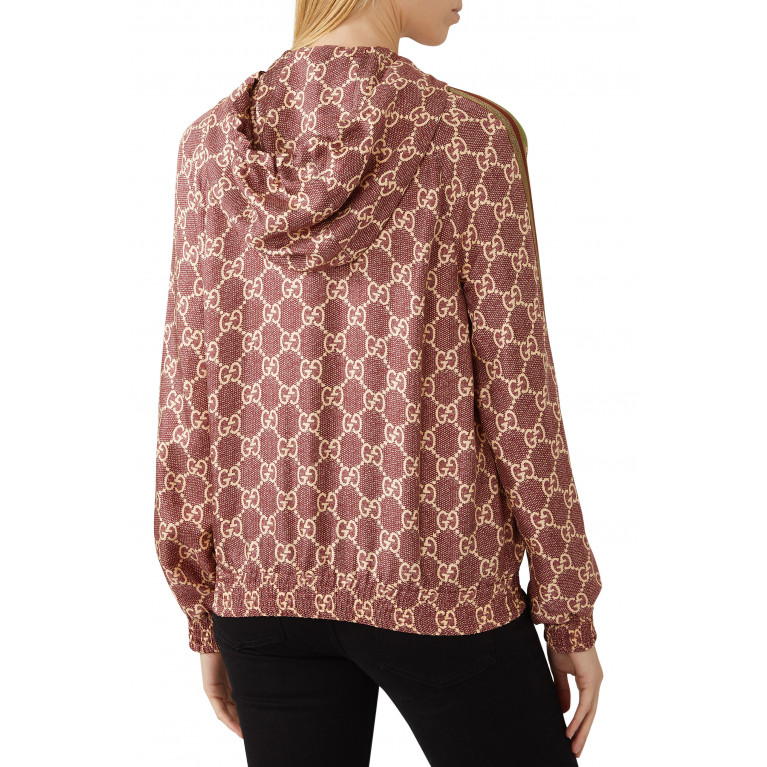 Gucci- Supreme Print Silk Jacket Pink