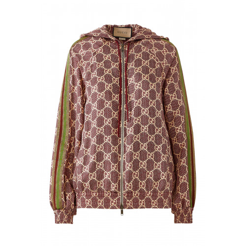 Gucci- Supreme Print Silk Jacket Pink